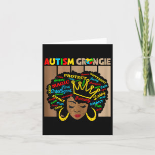 Tarjeta El autismo afroamericano negro Grangie Awarene