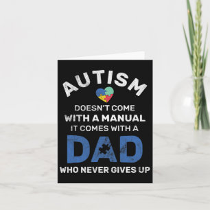 Tarjeta El autismo de los hombres nunca renuncia a la conc