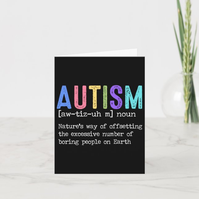 Tarjeta El autismo define la forma de la naturaleza de com (Anverso)