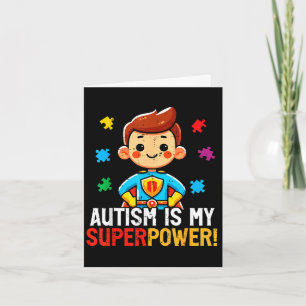 Tarjeta El autismo es un superhéroe de superpoderes niños 