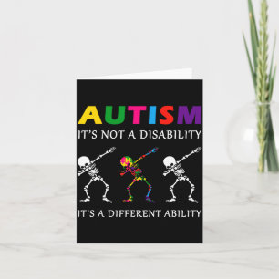 Tarjeta El autismo no es una discapacidad esqueleto divert