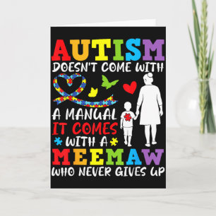 Tarjeta El autismo no viene con un manual Meemaw nunca se