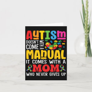 Tarjeta El autismo que mamá no viene con un autismo manual