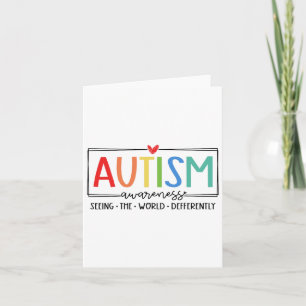 Tarjeta El Autismo Retro Viendo El Mundo Distinguido Autis