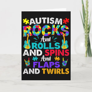 Tarjeta El autismo roca y rueda divertido mes de concienci