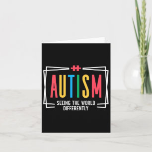 Tarjeta El autismo ve el mundo de manera diferente como un
