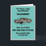 Tarjeta El auto de la época del cumpleaños crea mi propio<br><div class="desc">Haz especial ese cumpleaños con esta tarjeta graciosa. El humor usado es algo con lo que todos podemos identificarnos. personalizar fácilmente el texto de esta tarjeta de cumpleaños utilizando la plantilla proporcionada.</div>