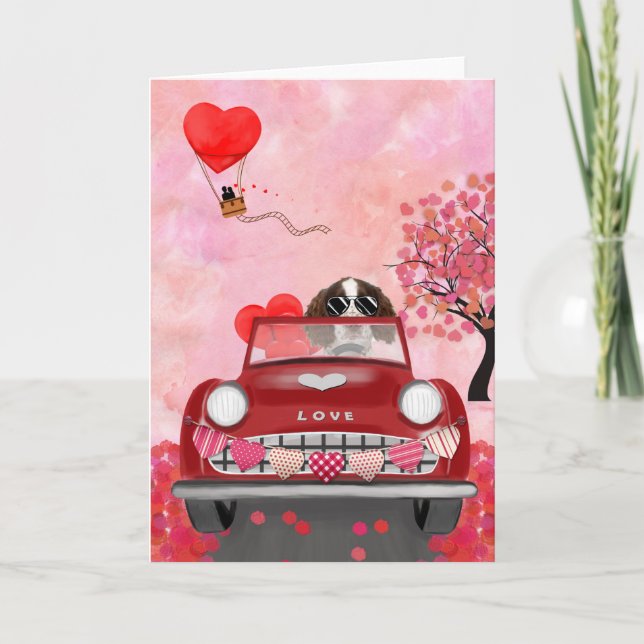 Tarjeta El auto español Springer en inglés corazón de San  (Anverso)