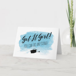 Tarjeta ¡El Azul Claro Lo Consigue Chica! Graduación