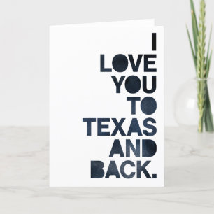Tarjeta El azul marino te ama a Texas y a Texas