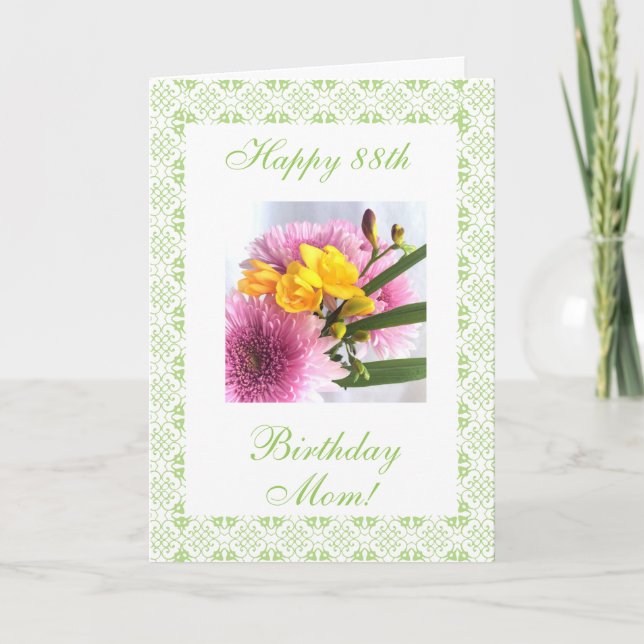 Tarjeta El b-día de la madre 88.a (edad) subió (Anverso)