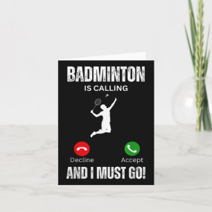 Tarjeta El bádminton está llamando y debo ir 