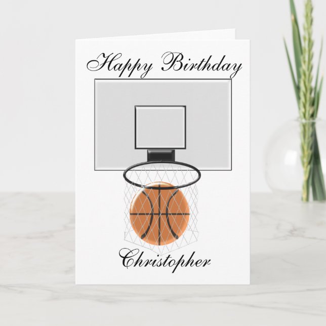 Tarjeta El baloncesto apenas añade el cumpleaños conocido (Anverso)