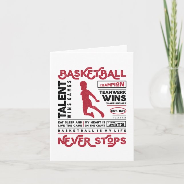 Tarjeta El baloncesto nunca se detiene (Anverso)