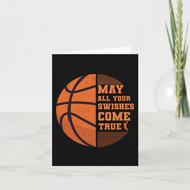 Tarjeta El baloncesto puede que todos tus deseos se hagan  (Anverso)