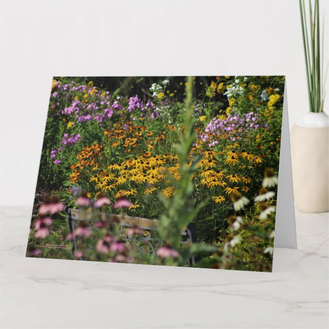 Tarjeta El banco en los jardines de tiendas (Anverso)