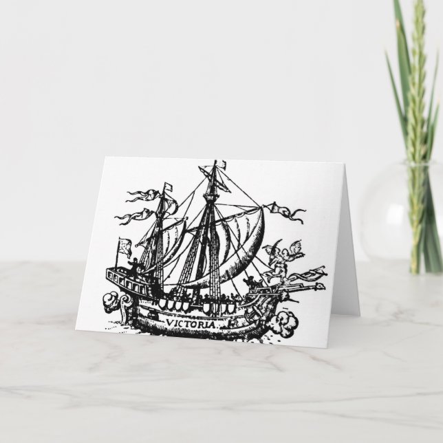 Tarjeta El barco "Victoria" de Ferdinand Magellan (Anverso)