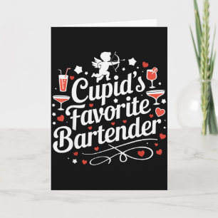 Tarjeta El barman favorito de Cupido Bebida divertida del 