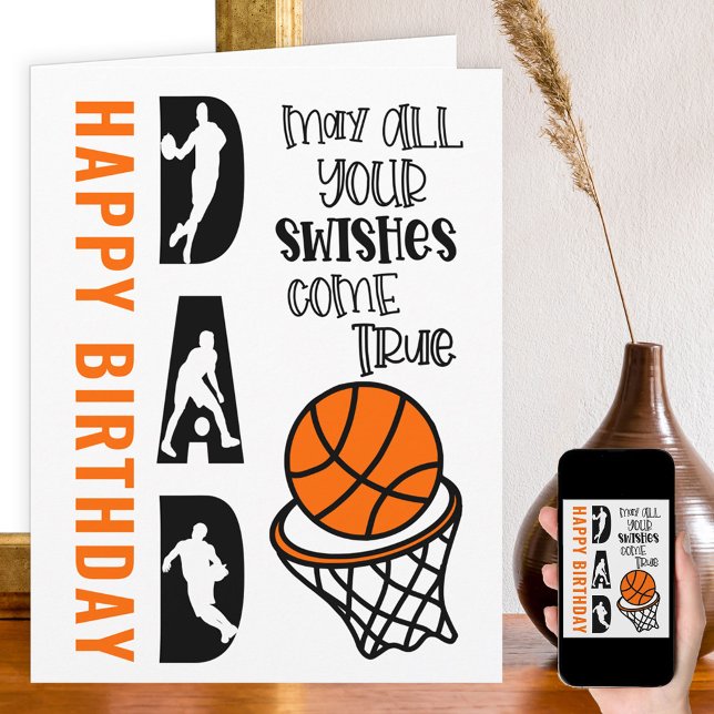 Tarjeta El básquetbol papá desea un cumpleaños muy diverti (Subido por el creador)