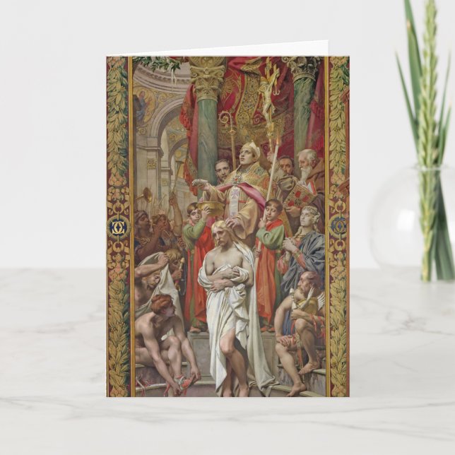 Tarjeta El bautismo de Clovis I (Anverso)