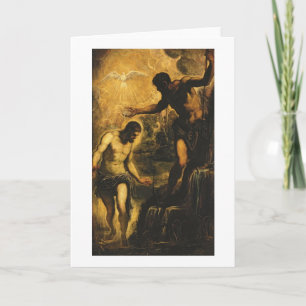Tarjeta El bautismo de Cristo (aceite en lona)