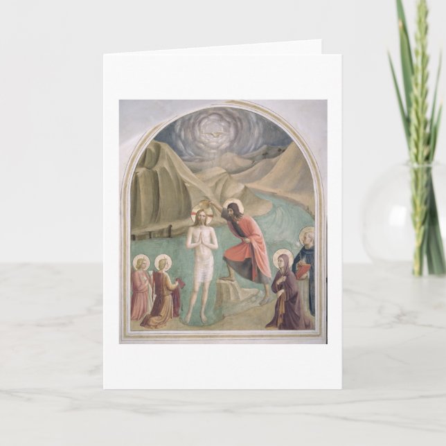 Tarjeta El bautismo de Cristo, c.1438-45 (fresco) (Anverso)