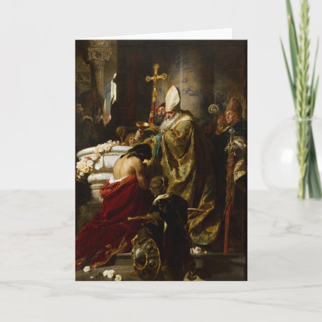 Tarjeta El bautismo de vajk de Gyula Benczúr (1875) (Anverso)