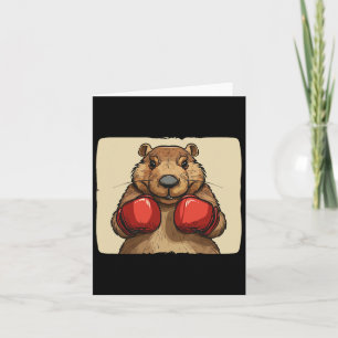 Tarjeta El Beaver De Boxeo De Guay Con Guantes Para Una