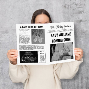Tarjeta El bebé de un periódico se acerca pronto a la Invi