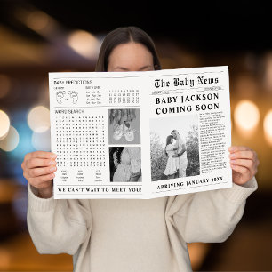 Tarjeta El bebé de un periódico se acerca pronto a la Invi