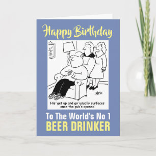 Tarjeta El bebedor número 1 de cerveza del mundo: feliz cu
