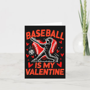 Tarjeta El béisbol día de San Valentín es mi P de San Vale