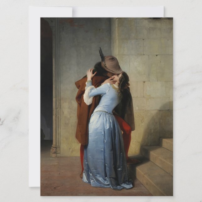 Tarjeta El beso (de Francesco Hayez) (Anverso)