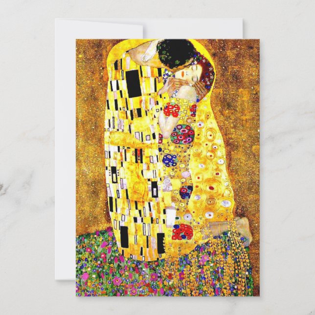 Tarjeta El beso de Gustav Klimt (Anverso)