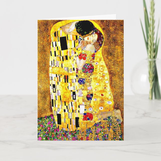 Tarjeta El beso de Gustav Klimt, arte fino (Anverso)