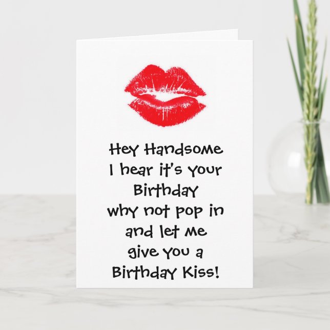 Tarjeta el beso, ey HandsomeI oye que es su cumpleaños (Anverso)