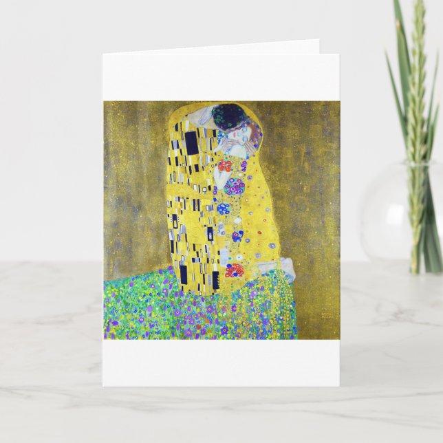 Tarjeta El beso, Gustav Klimt (Anverso)