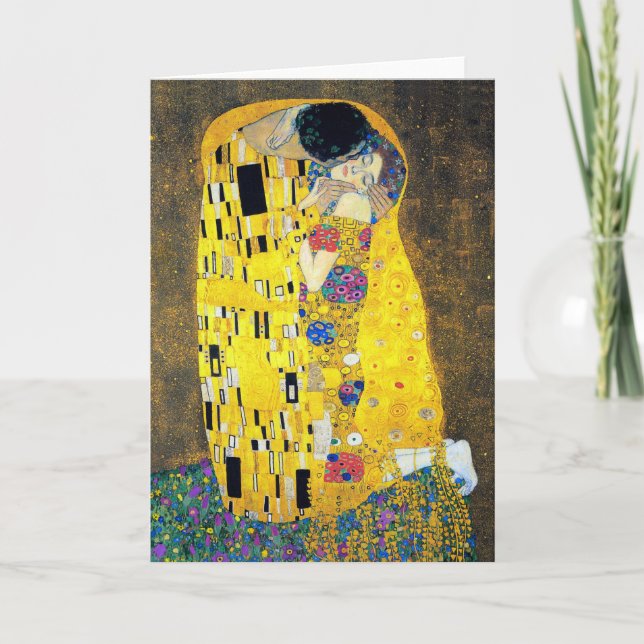 Tarjeta El beso, Gustav Klimt (Anverso)