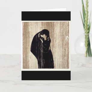 Tarjeta El beso por la litografía de Edvard Munch,