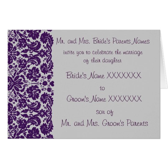 Tarjeta El boda del damasco Invitación-Elige el fondo