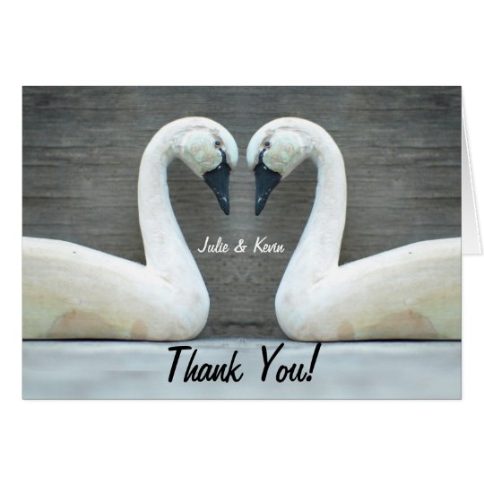 Tarjeta El boda del país del cisne agradece Yous