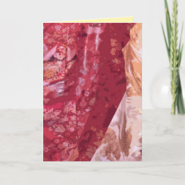 Tarjeta El boda japonés kimonos en primer plano