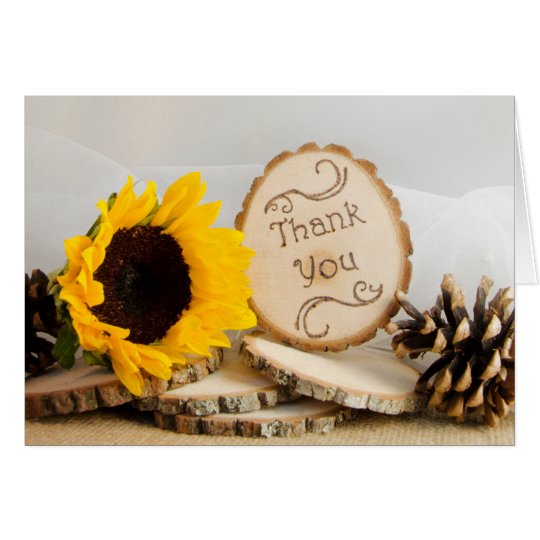 Tarjeta El boda rústico del arbolado del girasol le