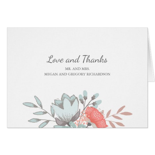 Tarjeta el boda rústico del vintage floral le agradece