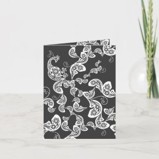 Tarjeta El Boho Blanco Paisley Peacock Elegante Decoración