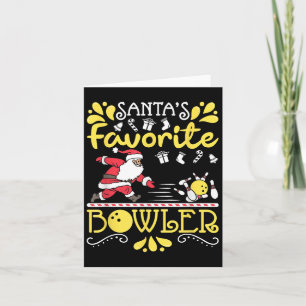 Tarjeta El bolichista favorito de Santa Claus de Navidad