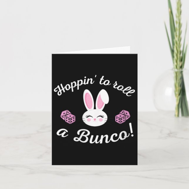 Tarjeta El Bono De Pascua Hoppin Para Rodar Un Bunco Dice  (Anverso)