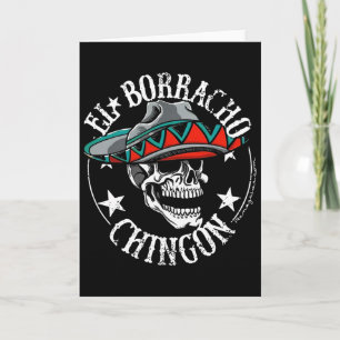 Tarjeta El Borracho Chingon Cráneo de Azúcar Mexicano Cinc