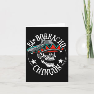 Tarjeta El Borracho Chingon Cráneo Mexicano De Azúcar Cinc