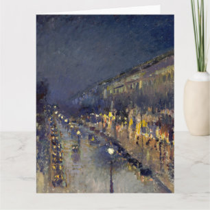 Tarjeta El Boulevard Montmartre de noche Pissarro
